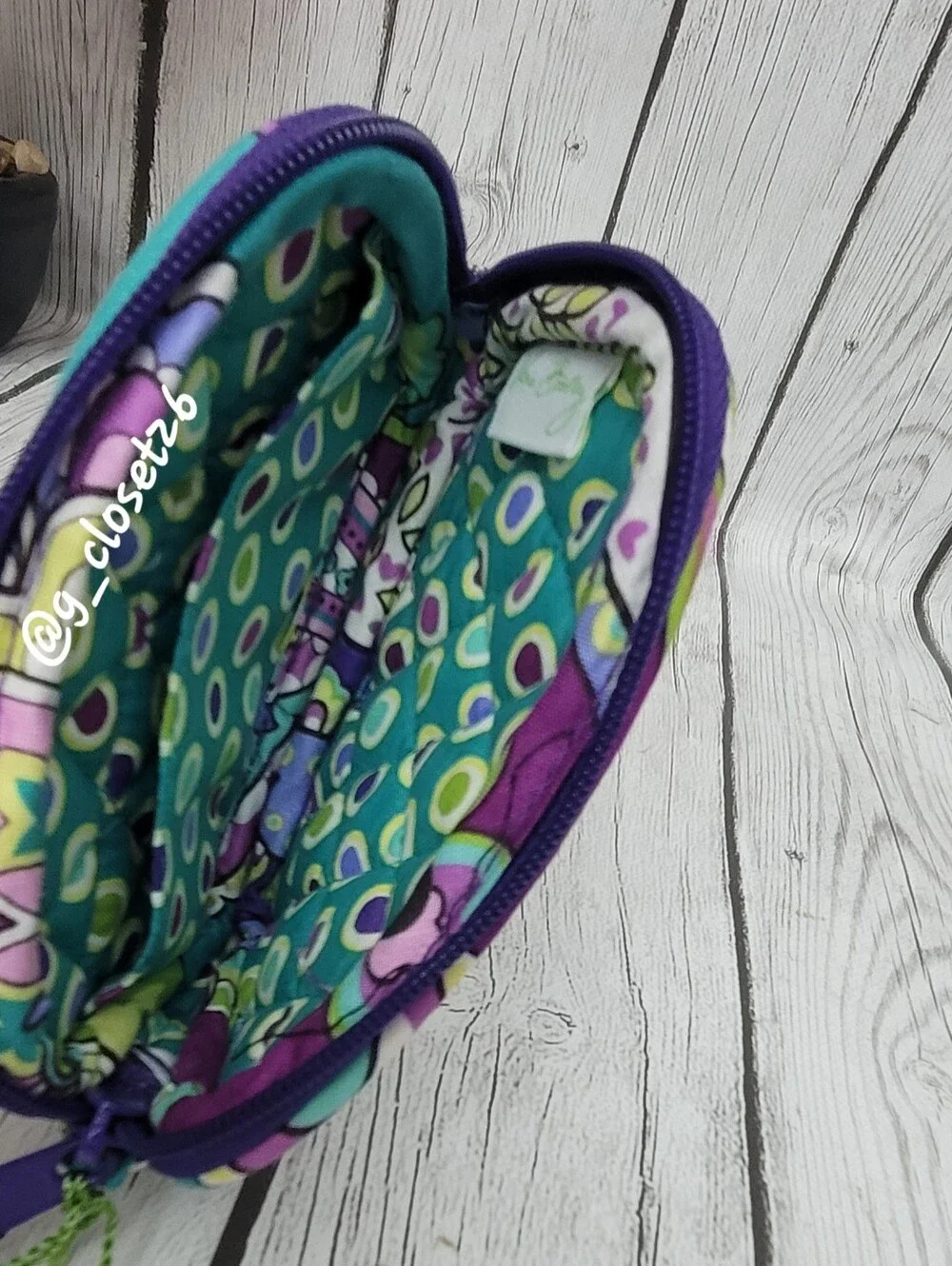 Vera Bradley Quilted Small Zip Pouch - Tech Case - Heather - Picture 3 of 6